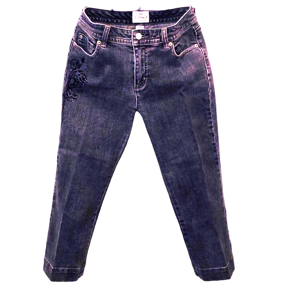 White House Black Market Embellished Cropped Jeans 4